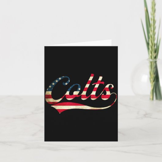 Colts Vintage Retro Men Women Kaart (Voorkant)