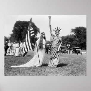 Columbia and Lady Liberty, 1919 Poster