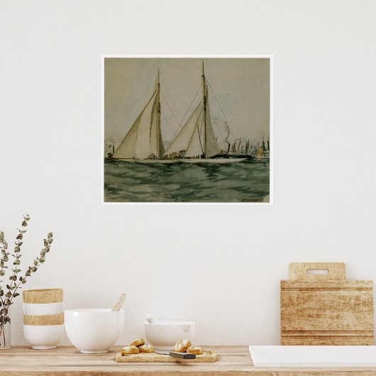 Columbia and Shamrock 1899 Poster (Keuken)