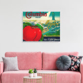 Columbia Apple Crate LabelYakima, WA Canvas Afdruk (Insitu (Woonkamer))