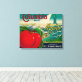 Columbia Apple Crate LabelYakima, WA Canvas Afdruk (Insitu (Houten vloer))
