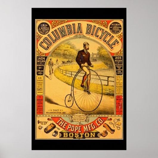  Columbia Bicycle 36 x 24 Reprint Poster (Voorkant)