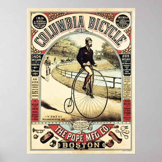 COLUMBIA BICYCLE American  Cycle Poster (Voorkant)