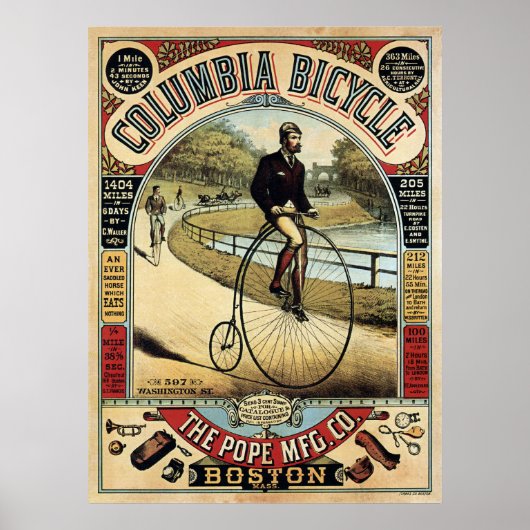 COLUMBIA BICYCLE c. 1890 Poster (Voorkant)