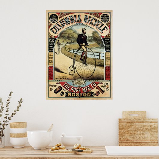 COLUMBIA BICYCLE c. 1890 Poster (Keuken)