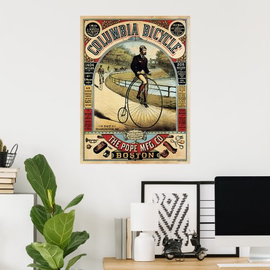 COLUMBIA BICYCLE c. 1890 Poster (Thuiskantoor)