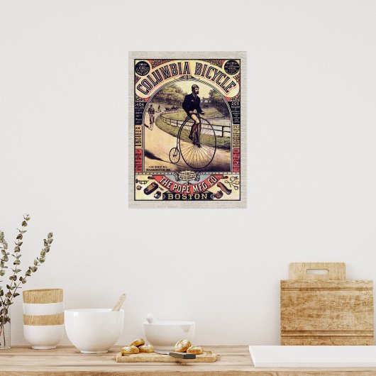 Columbia Bicycle  Cyclist Poster (Keuken)