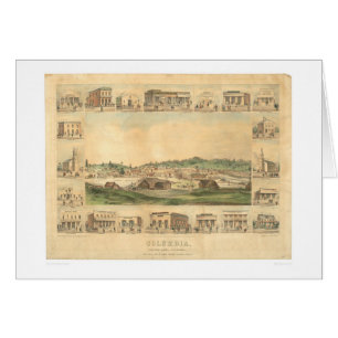 Columbia, CA. Panoramische kaart 1855 (0441A)