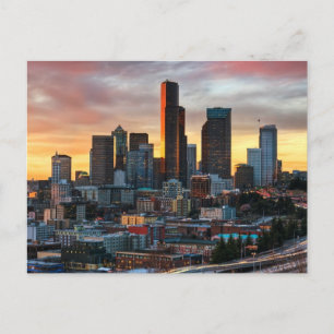 Columbia centre en het centrum van Seattle, Seattl Briefkaart