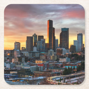 Columbia centre en het centrum van Seattle, Seattl Kartonnen Onderzetters