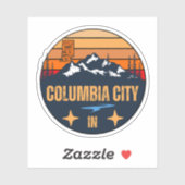 Columbia City, Indiana Sticker (Vel)