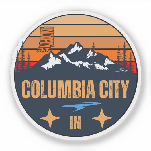 Columbia City, Indiana Sticker (Voorkant)