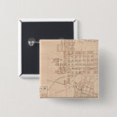 Columbia City, Whitley Co. Vierkante Button 5,1 Cm (Voorkant /achterkant)