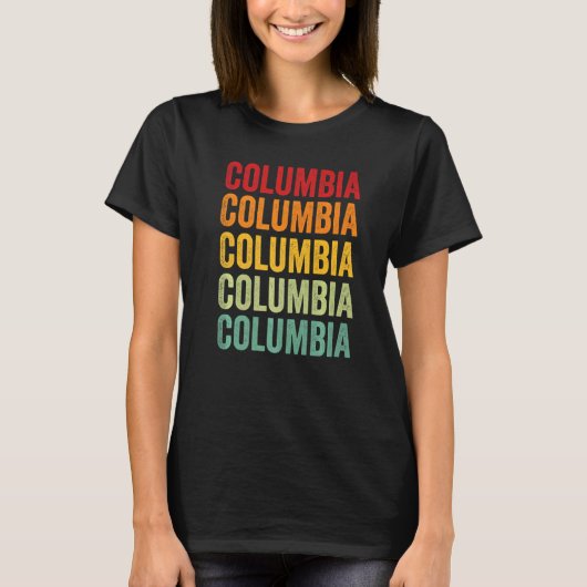 Columbia County Georgia Rainbow Text T-shirt (Voorkant)