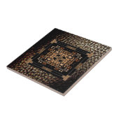Columbia Cross Pattern Tegel/Expresso Faux Leather Tegeltje (Zijkant)