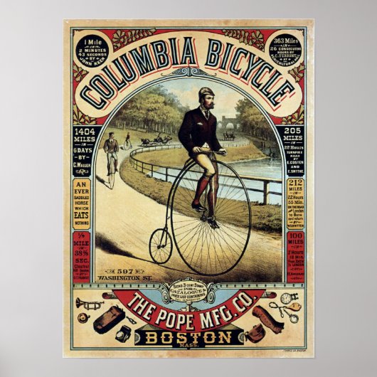  Columbia fietsen Reclame Poster (Voorkant)