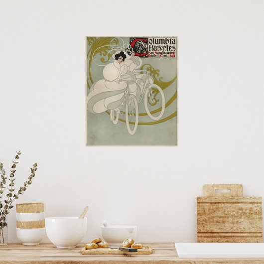  Columbia fietser en kunstmeisje Poster (Keuken)