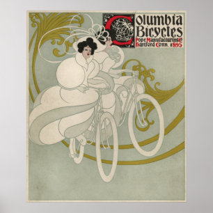Columbia fietser en kunstmeisje Poster
