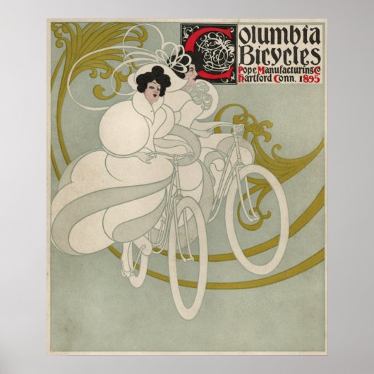 Columbia fietser en kunstmeisje Poster (Voorkant)