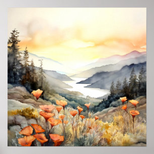 Columbia Gorge schilderij kunst afdrukken Poster