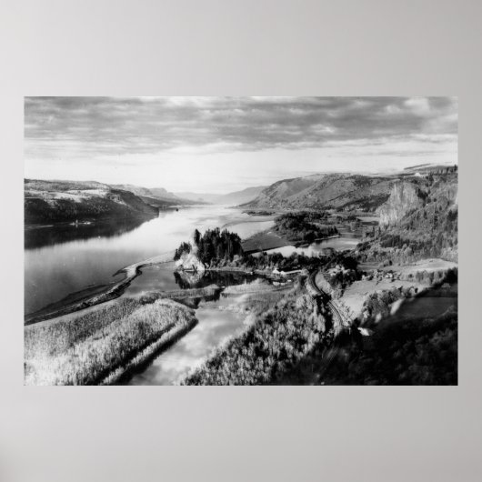 Columbia Gorge Uitzicht Foto Poster (Voorkant)