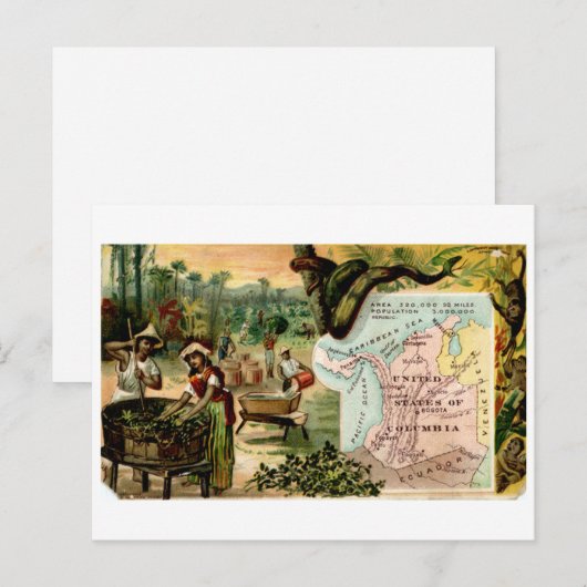 Columbia  handelskaart en kaart (Voorkant / Achterkant)