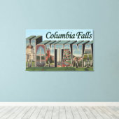 Columbia Herfsten, Montana - grote lettertjes Canvas Afdruk (Insitu (Houten vloer))