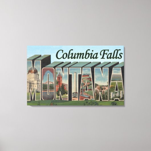 Columbia Herfsten, Montana - grote lettertjes Canvas Afdruk (Voorkant)
