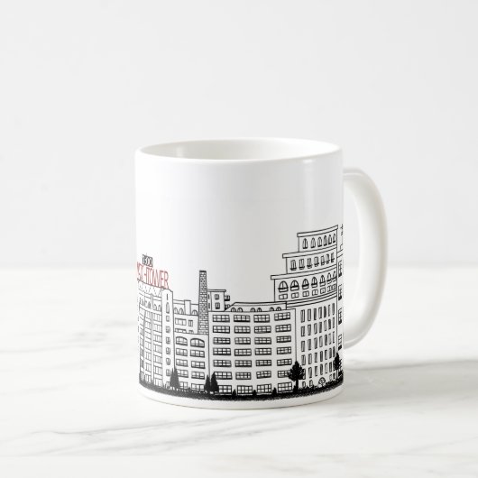 Columbia Hoogte Nostalgische koffie Mok (Voorkant rechts)