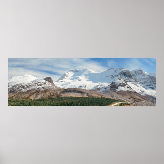 Columbia Icefield panorama with snow covered mount Poster (Voorkant)