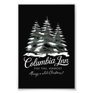 Columbia Inn Pine Tree Vermont A White Christmas Foto Afdruk