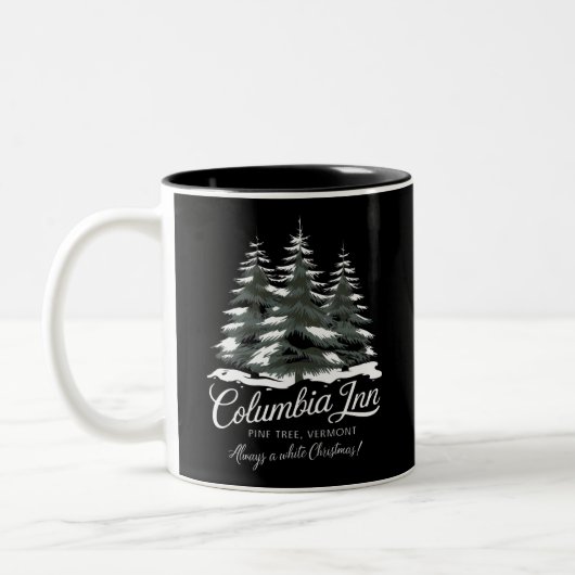 Columbia Inn Pine Tree Vermont A White Christmas Tweekleurige Koffiemok (Links)