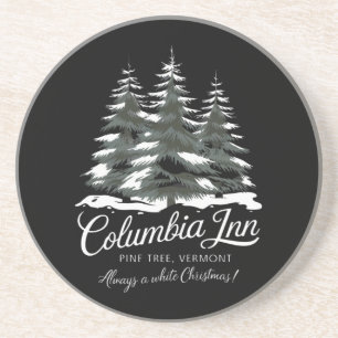 Columbia Inn Pine Tree Vermont A White Christmas Zandsteen Onderzetter