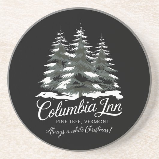 Columbia Inn Pine Tree Vermont A White Christmas Zandsteen Onderzetter (Voorkant)