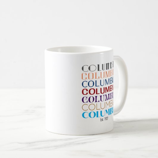 Columbia Logo, Decades Coffee Mok (Voorkant rechts)