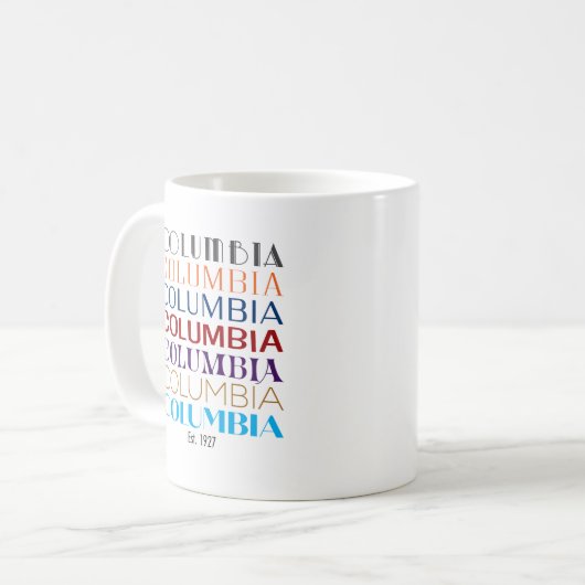 Columbia Logo, Decades Coffee Mok (Voorkant links)