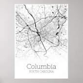 Columbia Map - South Carolina - City Map Poster (Voorkant)