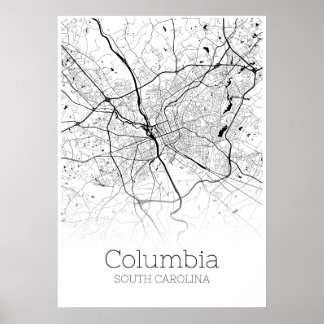 Columbia Map - South Carolina - City Map Poster