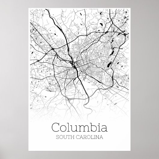 Columbia Map - South Carolina - City Map Poster (Voorkant)