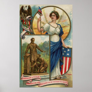 Columbia met Phrygiaans Pet, Shield & Eagle Poster