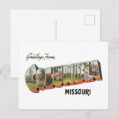 Columbia Missouri Briefkaart (Voorkant / Achterkant)