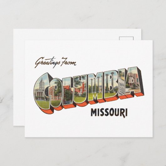 Columbia Missouri Briefkaart (Voorkant / Achterkant)