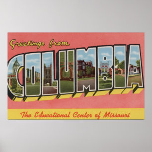 Columbia, Missouri - Grote letterscènes Poster