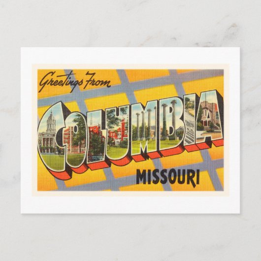 Columbia Missouri MO Old Vintage Travel Souvenir Briefkaart (Voorkant)
