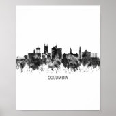 Columbia Missouri Skyline BW Poster (Voorkant)
