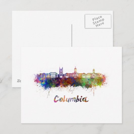Columbia MO skyline in waterverf Briefkaart (Voorkant / Achterkant)