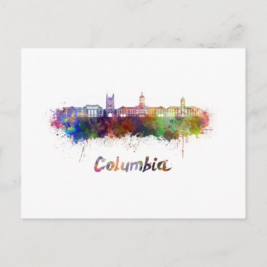 Columbia MO skyline in waterverf Briefkaart (Voorkant)
