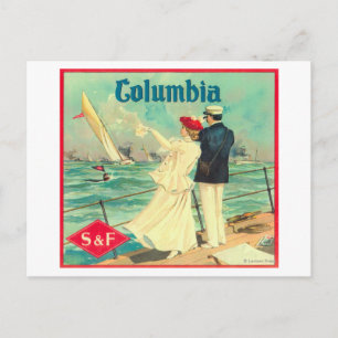 Columbia Oranje label Briefkaart