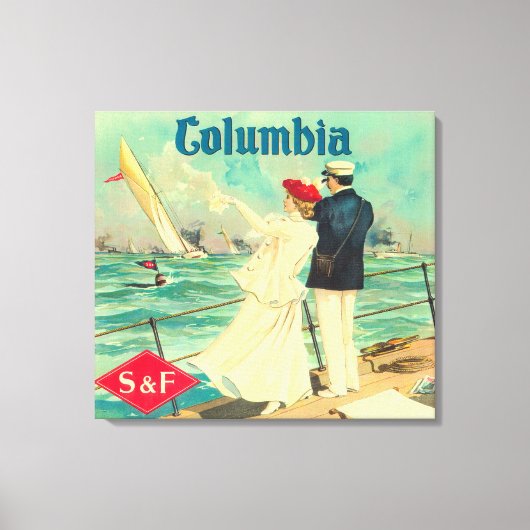 Columbia Oranje label Canvas Afdruk (Voorkant)