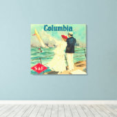Columbia Oranje label Canvas Afdruk (Insitu (Houten vloer))